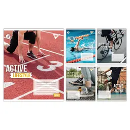
Зошити учнівські 60 аркушів клітинка Yes Active lifestyle, 10 шт. в упаковці