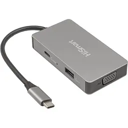 USB-хаб HiSmart USB Type-C - 2x HDXiaomi, 1x VGA, 1x USB Type-A, 1x USB Type-C PD60W