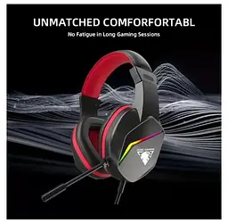 Ігрові навушники з мікрофоном Jedel GH269 RGB 7.1 Channel Balck-Red - мініатюра 5