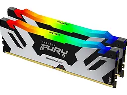 Пам'ять для настільних комп'ютерів Kingston FURY 64 GB (2x32GB) DDR5 6400 MHz Renegade Silver/White RGB (KF564C32RWAK2-64) - мініатюра 2