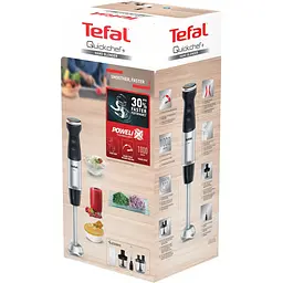 Блендер заглибний 8в1 Tefal Quickchef+ 1000 Вт чаша 800 мл чопер 500 мл кухонний комбайн 5в1 турборежим сіро-чорний (HB67G830) - мініатюра 4