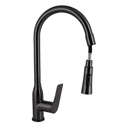 Змішувач для кухні Qtap Vlasta New з висувним виливом QTVLA344GMB45647 Gunmetal Black PVD - мініатюра 3