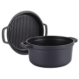 Каструля з кришкою сковорідкою гриль антипригарна Maestro 20 см 2.55 л MR-4120 алюміній
