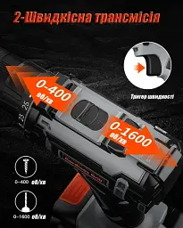 Акумуляторний дриль-шуруповерт FAHEFANA з батареєю 2000 мАh - мініатюра 6