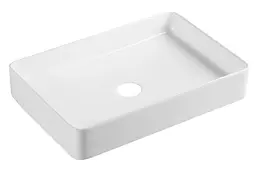 Комплект Qtap Tern: Раковина накладна прямокутна 600x400x110 мм WHITE + Донний клапан PU02 (QT17112174WN47303) - мініатюра 3