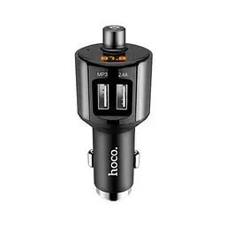 Зарядний пристрій Hoco E19 Smart 2.4 A with wireless FM transmitter Metal сірий