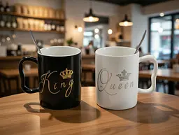 Набір кухлів порцелянових Interos King&Queen LOVE 300 мл 2 шт (445-14) - мініатюра 5