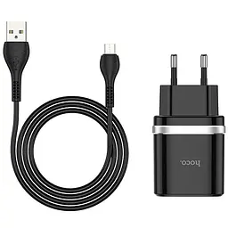 Мережевий зарядний пристрій 1USB Hoco C12Q 3A Black + USB Cable XiaomicroUSB - мініатюра 5