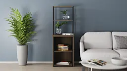 Стіл-тумба трансформер Смарт 3/2 з етажеркою Ferrum-decor 1430x1450x600 Чорний метал ДСП Дуб Сонома Трюфель 16 мм (FRD-105120) - мініатюра 6