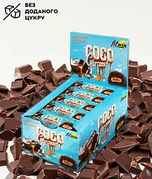Кокосово-карамельний батончик FitWin Coco Caramel No Sugar Added, 20*40 грам без доданого цукру - Шоколад