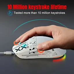 Комп'ютерна миша HYSJ Т90 бездротова, безшумна з акумулятором 2,4G+Bluetooth White - мініатюра 6