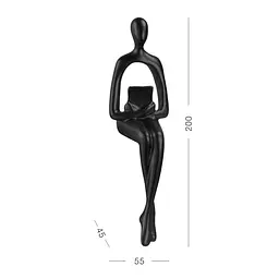 Декоративна статуетка MBM My Home Людина з книгою чорна (DH-ST-26 BLACK) - мініатюра 3