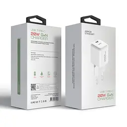 Мережевий зарядний пристрій ArmorStandart AR373 20W GaN Type-C White (ARM77569) - мініатюра 3