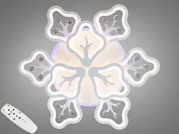 Стельова LED-люстра Diasha 8149/6+3WH 150W, Ø68×14 см, 3 кольори світла, біла - мініатюра 2