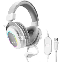 Наушники Fifine RGB белые (H6W) - миниатюра 2