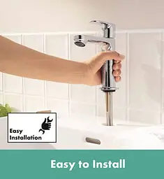 Змішувач Hansgrohe Rebris S 80 для умивальника з донним клапаном pop-up Chrome 72510000 Хром - мініатюра 3