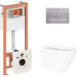 Набір Q-tap Nest 4 в 1 підвісний унітаз Swan Ultra Quiet 520x360x320 + комплект інсталяції QT16335180W48206
