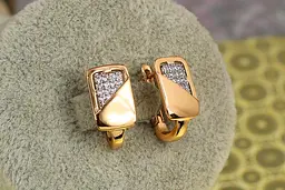 Сережки Xuping Jewelry Прямокутник з родієм 1,6 см золотисті - мініатюра 2
