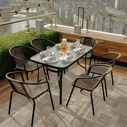Комплект садових меблів 4Points Siena-6 з прямокутним столом 120x70x70 см - мініатюра 2
