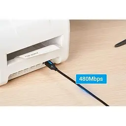 Кабель для принтера Vention USB-C 2.0 to BM 1.5m 2A black (CQUBG) - мініатюра 5
