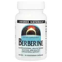 Берберін Source Naturals 500 мг 30 вегетаріанських капсул