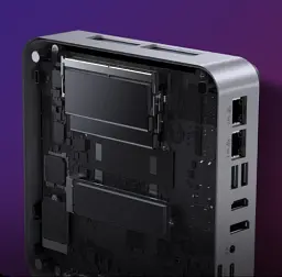 Неттоп Chuwi AuBox 8745, Silver, Ryzen 7 8745HS (8x3.8-4.9 GHz), 16Gb Windows 11 Pro, кріплення VESA у комплекті (CWI603) - мініатюра 3