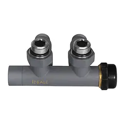 Комплект дизайн кранів з термоголовкою Ideale Duo 1/2”x1/2” антрацит - мініатюра 3