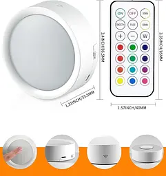 Push-світильники ALTUY USB з пультом дистанційного керування, RGB Змінний Tap Light Потужний Puck Lights Stick - мініатюра 2