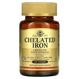 Железо Chelated Iron 100 таблеток Solgar vit0005979