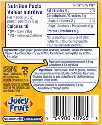Жувальна гумка Wrigley's Juicy Fruit Fruit Flavoured Chewing Gum 3 пачки по 15 стиків - мініатюра 6