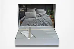 Постільна білизна Charlotte Silver Сатин-Stripe / простирадло на резинці 180x200см Cotton Shine pbe0052109 - мініатюра 2