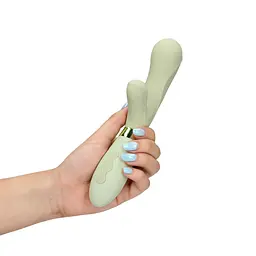 Вібратор-кролик Loveline Misty Green, 20 см (зелений) - мініатюра 2