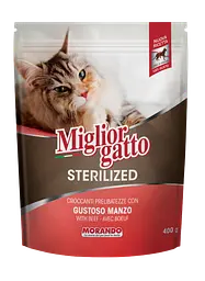 Сухий корм для стерилізованих кішок Morando MigliorGatto Sterilised з телятиною 400 г