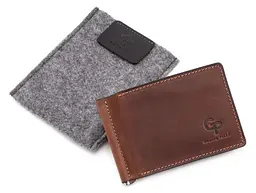 Шкіряний чоловічий затискач для грошей GRANDE PELLE 12х8х1 см acs0027523 - мініатюра 4