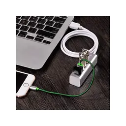 Концентратор HOCO USB 2.0 to 4xUSB Line machine HB1 Silver (6957531038146) - мініатюра 5