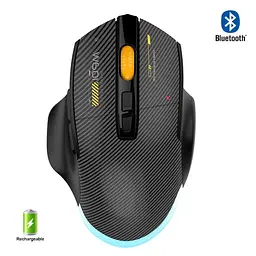 Комп'ютерна миша MiKESPN W601  бездротова, безшумна з акумулятором та підсвічуванням 2,4G+Bluetooth  Black - мініатюра 2