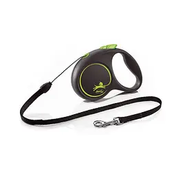 Рулетка Flexi Black Design для собак трос розмір S 5 м зелена