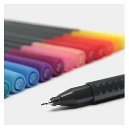 Лайнер Faber-Castell набір ручок капілярних Grip Finepen тригранна 0,4 мм, 5 кольорів (32143) - мініатюра 3