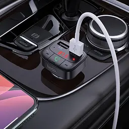 FM-трансмітер Hoco E59 Promise QC3.0 car BT FM transmitter Чорний - мініатюра 3