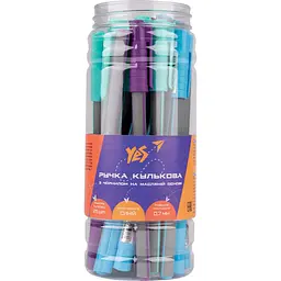 Ручка кулько-масляна Yes Triangular Gray сині чорнила упаковка 25 шт. (412103) - мініатюра 4