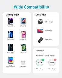 Кабель Anker 322 USB-C to Lightning - 0.9m Nylon білий (6908996) - мініатюра 4