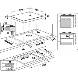 Варильна поверхня Whirlpool GOWL628NB газова [138083] - мініатюра 4