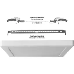 Світильник LED Videx квадратний DL6S 18W 3000K-4000K-6500K White (VL-DL6S-18CW) - мініатюра 4