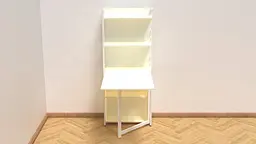 Стіл книжка з етажеркою Практик 2 Ferrum-decor 1555x640x990 Білий метал ДСП Біле 16 мм (FRD-104632) - мініатюра 3
