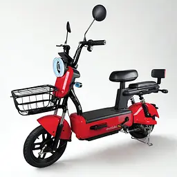Міський електровелосипед EVOBIKE Nova S 500W з пасажирським сидінням, поворотниками, корзиною та дисплеєм, 48V 12Ah (економний, до 40 км/год), червоного кольору 