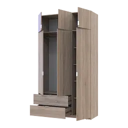 Розпашна Шафа для одягу Doros Лукас Дуб Сонома 3ДСП 135х50х240 (80737803) - мініатюра 2