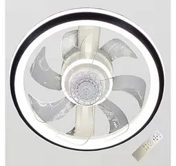 Стельова LED-люстра-вентилятор Artlight FS309BK, біла з чорною окантовкою, 76 Вт, від 10-18 м² - мініатюра 3