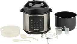 Мультиварка-скороварка Gorenje GMC6SBK (MY-CS6038WPB) (7193445) - мініатюра 2