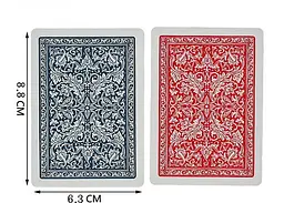 Карти гральні Fournier 2818 100% Plastic Jumbo Index (red blue) (PC_F2818PJI) - мініатюра 4