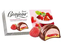 Десерт КОНТІ "Bonjour" смак полуниці з вершками 232г